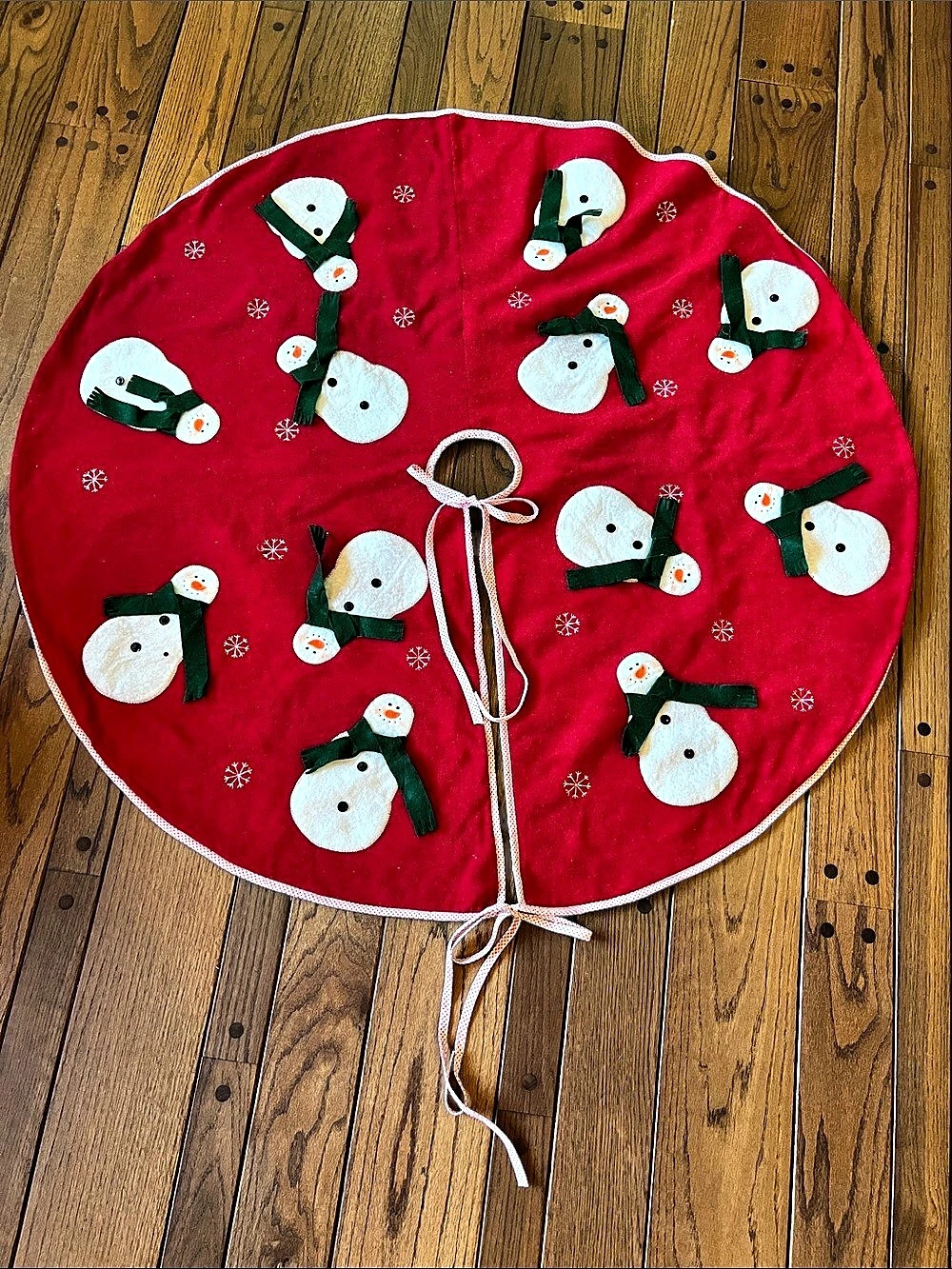 Red Snowman Christmas Tree Skirt